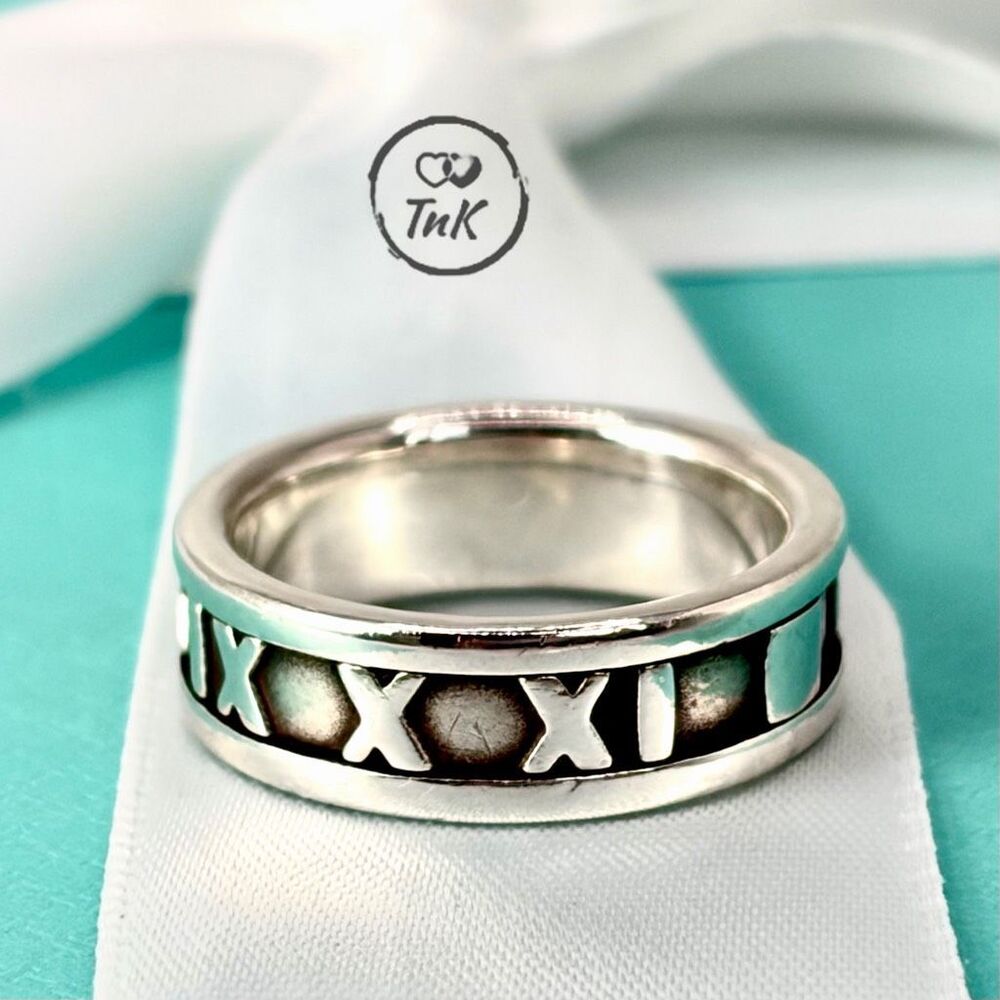 Tiffany Silver Vintage Atlas Silver Ring - Sz 5.0 - 5.25